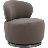 Nubo Swivel Accent Chair in Brownie Leather